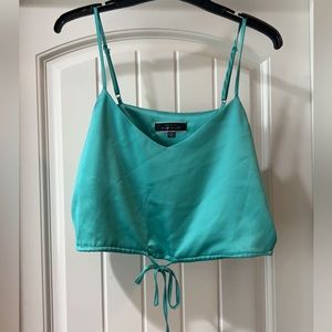 Blue blush cropped tank top